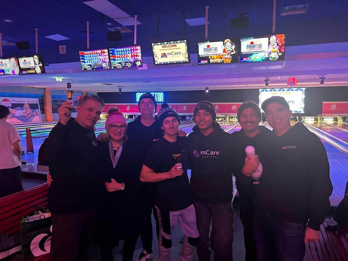 The mCare Digital team at bowling supporting the cause